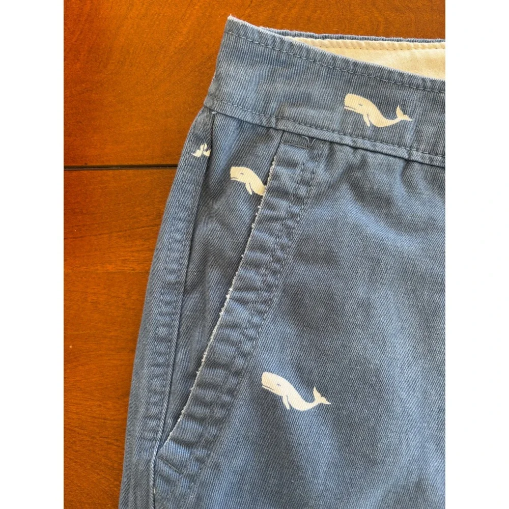 Abercrombie‎ & Fitch Mens Blue Whale Print Chino Shorts Size 32 Preppy Summer